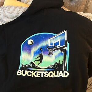 Black Hoodie with Basketball Graphic